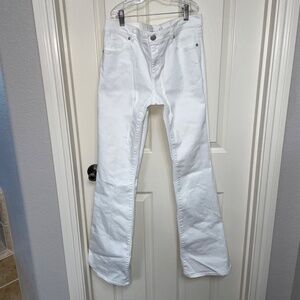 Loft White Stretch Denim Flare Janes - Size 4